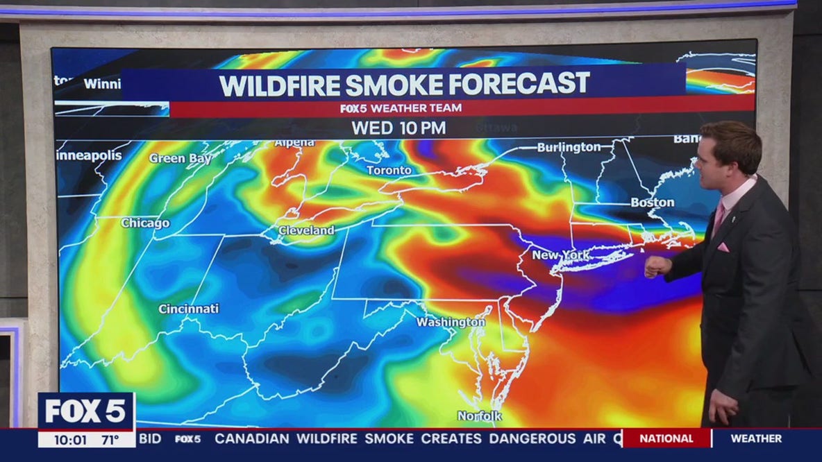 Wednesday's wildfire smoke forecast
